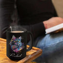 Customized Cat Ceramic Mug, Gift For Cat Pet Owner, Personalized Cat Lover Coffee Cup, Colorful Cat Design Mug For Birthday, Custom Name Cat Animal Black Cup, Unique Cat Mug 11oz 15oz by CozyNest Decor