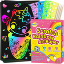 Rainbow Scratch Paper Art for Kids: 60PCS Magic Arts Crafts Gifts Toys for Girls Boys Ages 4 5 6 7 8 9 Games Activities for Birthday Family Fathers Day Christmas Stocking Stuffers Easter(Girls) by TinyTreasures Baby Boutique