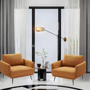 Oversized Accent Chair Set of 2 for Living Room Chairs Reading Arm Chair Comfy Modern Single Sofa Side Chairs with Metal Legs & Soft Cushion for Bedroom, Balcony,Waiting Room (Polyester, Caramel) by CozyNest Decor