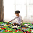 Kids Rug Car Rugs for Kids Toy Cars Play Mat with Rubber Backing City Life Road Rug for Cars Fun City Map for Carpet for Bedroom Boys (RED-Rug, 5.2x7.9ft) by CozyNest Decor