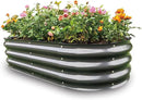 Gardmax Galvanized Raised Garden Bed, Lightweight Planter Boxes Outdoor with Easy Assembly, Large Garden Bed for Vegetables, Fruits, Flower Dark Grey by GreenHaven Gardens