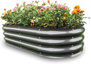 Gardmax Galvanized Raised Garden Bed, Lightweight Planter Boxes Outdoor with Easy Assembly, Large Garden Bed for Vegetables, Fruits, Flower Dark Grey by CozyNest Decor