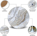 Emerson Coasters for Drinks Absorbent – Natural Stone Drink Coasters Set with Holder, Coasters for Coffee Table, Wooden Tabletop Protection Marble Style – 100% Heavy Duty Set of 6 (Sky) by CozyNest Decor
