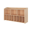 Foundations Serenity Wooden Diaper Organizer for Daycares, 3 Large & 8 Small Storage Compartments, Natural Wood Construction, Maximum Durability (Natural) by TinyTreasures Baby Boutique