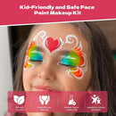 Professional Face Painting Kit for Kids Adults-12*10g Non Toxic Water Activated Face Paint Kit With Brushes,Stencils，Gem Stickers;Halloween,Carnival;Water Based Facepaint Makeup Kit for Kids Party by TinyTreasures Baby Boutique