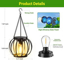 KOOPER Solar Lanterns Outdoor Waterproof, Upgraded Metal Hanging Solar Lights Outdoor Lanterns, Brighter Auto On/Off Outdoor Hanging Lantern for Yard Patio Pathway Porch Garden Decor 2 Pack by CozyNest Decor