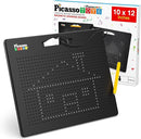 PicassoTiles Magnetic Drawing Board 748 Beads Pad Large 12x10 Inch STEM Writing Toy Reusable Erasable Educational Tablet for Toddlers Kids Age 3 Plus Magnet Learning Tool Brain Development PTB01BLK by TinyTreasures Baby Boutique
