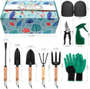 YAUNGEL Garden Tools - 10Pcs Garden Tool Set Heavy Duty Stainless Steel Gardening Supplies Hand Tools with Wooden Handle, Storage Tote Bag, Ideal Gardening Gifts for Women and Men, Black by GreenHaven Gardens