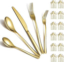 Berglander Gold Silverware Set 60pcs Service for 12, Golden Titanium Plating Stainless Steel Flatware Set, Gold Spoons Forks Knives Set for Home, Wedding, Restaurant, Hotel, Dishwasher Safe by CozyNest Decor