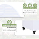 Casaphoria Metal Raised Garden Bed with Trellis and Wheels, 72"x47"x16" Arched Planter Box for Climbing Plants, Vegetables & Vines, Features Drainage Holes and Privacy Screen (White-Louvered) by GreenHaven Gardens