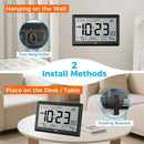 Wall Clock Atomic with Indoor Outdoor Temperature Battery Powered, Easy Reading with 10.5 Inch Large LCD Display, 330FT Range Table Wall Clock with DST, 12/24 Hour for Living Room Kitchen (Black) by CozyNest Decor