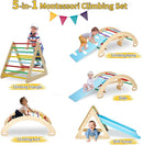 9-in-1 Climbing Triangle Set with Detachable Wooden Climbing Arch for Rocking Horse and Climbing, Indoor Triangle Jungle Playground Gym for Toddlers by TinyTreasures Baby Boutique