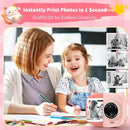 Rongta Kids Camera Instant Print, 1080P Kids Instant Cameras That Print Photos, Christmas Birthday Gifts for Girls Age 3-12, Video Camera Portable Toy for 3 4 5 6 7 8 9 10 Year Old Kids Girls(Pink) by TinyTreasures Baby Boutique