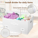 75 Quarts Extra Large Decorative Storage Bins with Lids, 3 Packs White Collapsible Storage Bins with Lids, Stackable Storage Bins Decorative Box Storage With Lid Extra Large by TinyTreasures Baby Boutique