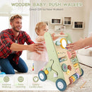 Baby Push Walker, Wooden Baby Walker with Wheels, Montessori Push Walker for Babies 6-12 Months, Push Walking Toys for Boys&Girls 1 Year Old, Gifts for Toddler by TinyTreasures Baby Boutique