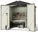 Greesum Outdoor Storage Shed 6 x 4 ft. Utility Tool Shed Metal Storage Garden Shed with Door & Lock for Patio Storage, Brown by GreenHaven Gardens