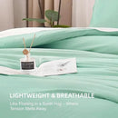 Litanika Comforters Mint Green King Size, 3 Pieces Lightweight Solid Bedding Set & Collections, All Season Fluffy Bed Set (104x90In Comforter & 2 Pillowcases) by CozyNest Decor