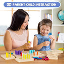 Wooden Montessori Number Blocks for Toddlers, Counting Peg Board for Kids Age 3 4 5,Preschool Learning Toys,Ideal for Kids 3 4 5 Years Old by TinyTreasures Baby Boutique