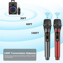 Aveek Wireless Microphone for Karaoke, 2.4GHz Rechargeable Karaoke Microphone(Work 10hs), for Speaker, Karaoke Machine,Church, Speech, Wedding, Party Singing, Grey&Red, 2 Packs by TinyTreasures Baby Boutique