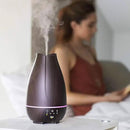 HealthSmart Essential Oil Diffuser, Cool Mist Humidifier and Aromatherapy Diffuser with 500ML Tank Ideal for Large Rooms, Adjustable Timer, Mist Mode and 7 LED Light Colors, Brown (Pack of 2) by CozyNest Decor