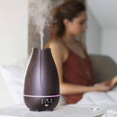HealthSmart Essential Oil Diffuser, Cool Mist Humidifier and Aromatherapy Diffuser with 500ML Tank Ideal for Large Rooms, Adjustable Timer, Mist Mode and 7 LED Light Colors, Brown (Pack of 2) by TinyTreasures Baby Boutique