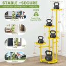 TOSKING 5 Tier Metal Plant Stand Indoor， Plant Shelf, Corner Shelf Flower Pot Stand for Outdoor Plant Stand for Living Room Balcony Garden Patio Bedroom (5Tier-37''-yellow) by GreenHaven Gardens
