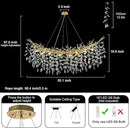 Modern Crystal Gold Chandelier, 55" Large Rectangular Oval Tree Branch Crystal Chandeliers for Dining Room,16-Light Flush Mount K9 Crystal Chandeliers, for Kitchen Island,Dining Room by CozyNest Decor