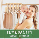 Wooden Baby Closet Dividers - 8 Pcs Double-Sided Design for Newborn Nursery Room Wardrobe Storage by Months Size - Perfect Toddler Clothes Organizer by TinyTreasures Baby Boutique