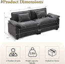 URRED Modular Sectional Sofa Comfy Cloud Couch, Modern Velvet Sofa Sleeper Deep Seat Couches with Ottoman/Pillows for Living Room (Dark Gray, 82.6'') by CozyNest Decor