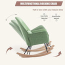 Rocking Chair with Ottoman and Pillow, Glider Rocker Chair, Accent Arm Chair Lounger for Living Room/Bedroom/Nursery, High Back, Solid Hardwood Base, Green by TinyTreasures Baby Boutique