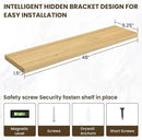 48 Inch Floating Shelves, 12 Inch Deep Floating Shelves for Wall, Large Floating Shelf with Invisible Brackets, Deep Shelves for Bathroom, Bedroom, Living Room, 1 Pack, Natural