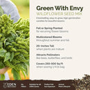Eden Brothers Green with Envy Flower Mixed Seeds for Planting, 1/4 lb, 120,000+ Seeds with White Yarrow, Cornflower White | Attracts Pollinators, Plant in Spring or Fall, Zones 3, 4, 5, 6, 7, 8, 9, 10 by GreenHaven Gardens
