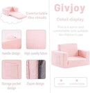 2-in-1 Toddler Chair Sherpa Couch - Soft Kids Lounger for Bedroom, Convertible Sofa for Girls and Boys, Reading Chair, Pink by CozyNest Decor