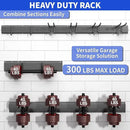 Garage Organization Tool Organizer Wall Mount, 32inch Heavy Duty Garden Tool organizer Storage System, Easy Install With 6 Adjustable Hooks, For Garage, Basement, Shed, Workshop(Black) by GreenHaven Gardens