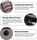 EBELLO Classic Power Recliner Chair, Oversized Electric Reclining Chair with Overstuffed Cushion and Back, Soft Fabric Adults Single Recliner Sofa for Living Room, Brown by CozyNest Decor