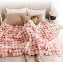 Cozy Faux Fur Throw Blanket for Couch-Warm Fuzzy Throw Blanket, Soft Plush Thick Bubble Blankets for Bedroom and Living Room, Furry Luxury Blanket, 90 x 108, Tie-Dye Pink by CozyNest Decor