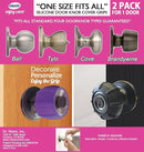 Enjoy Cover - 2 Pack Silicone Door knob Grips Maximum Grip Nonslip Arthritis & Senior Living Aids Grippy Easy Open Fits All Door Knob Universal Size Decorative (Black) by TinyTreasures Baby Boutique