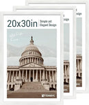 20x30 Poster Frame Set - 3 Pack, Textured White Solid Wood Picture Frame, Wall Gallery Frame - Wall Hanging by CozyNest Decor