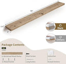 Solid Wood Floating Shelves, 8" Deep Rustic Reclaimed Barnwood Wall Hanging Floating Shelf with Invisible Heavy-Duty Metal Bracket | Wall Mounted | Farmhouse Style | 55 inches,1PC,Natural by CozyNest Decor