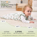 Yoofoss Baby Sleep Sack 18-24 Months, 1.5 Tog Baby Wearable Blanket with 2-Way Zipper, 100% Cotton Organic Fabric Winter Infant Sleeping Sack, Warm Soft Comfy by TinyTreasures Baby Boutique
