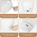 Plant Pots 10/9/8/7.5/7 Inch Self Watering Pots, Set of 5 Plastic Planters with Drainage Holes and Saucers,Plastic Flower Pots,Nursery Planting Pot for Indoor Out Door Plants(Pure White) by GreenHaven Gardens