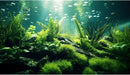 Underwater Fish Tank Background Under The Sea Aquatic Plants Aquarium Background Ocean Floor Rock Terrarium Backgrounds Tropical Fish Green Seaweeds Aquarium Backgrounds for Fish Tank Decor 72x18in by GreenHaven Gardens