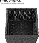 SUNNYPARK 2 Pack Tall Planters for Outdoor Plants Rattan Modern Tall Square Planter Box with Removable Liners Indoor Outdoor Porch Patio Flower Pot (12’’ x 12’’ x 24’’) by CozyNest Decor
