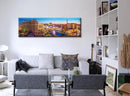 Las Vegas Skyline Wall Art Cityscape Canvas Prints City Modern Building Posters Bellagio Fountain Skyscraper Night View Panoramic Pictures for Home Office Living Room Decor Framed 13.8"x45.3" by CozyNest Decor