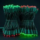 200 Count Red Green Wide Angle LED Christmas Lights, 66 ft Green Wire UL Certified Commercial Grade 5mm Holiday String Light Set (Red & Green) by CozyNest Decor