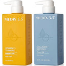 Medix 5.5 Vitamin C Lotion + Collagen Cream Anti Aging Moisturizer Skincare Set, Collagen Lotion Targets Wrinkles, Sagging Skin, Crepey Skin, Vitamin C Cream Brightens & Hydrates Dry Skin, Bundle by TinyTreasures Baby Boutique