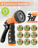 Ayleid Retractable Garden Hose Reel,1/2 in x 130 ft Wall Mounted Hose Reel, with 9- Function Sprayer Nozzle, Any Length Lock/Slow Return System/Wall Mounted/180°Swivel Bracket (Black) by GreenHaven Gardens