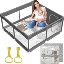 Fodoss Baby Playpen with Mat, Small Play Pen(47x47inch), for Babies and Toddlers, Pen Apartment, Yard Baby, Fence Area Playyard Activity Center (Dark Gray) by TinyTreasures Baby Boutique