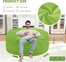 5FT Bean Bag Chair, Large Bean Bag Chairs with Memory Foam Filled, Fluffy Beanbag Sofa with Dutch Velvet Cover, Round BeanBag Chairs for Living Room, Playroom - Lime by TinyTreasures Baby Boutique