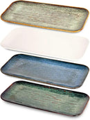 Porcelain Dinner Plates, Serving platters for entertaining, for Fruit, cheese, snack, Bread, cupcake, Salad - Scratch Resistant durable, Microwave, Dishwasher Safe, four colors 4 PCS by CozyNest Decor